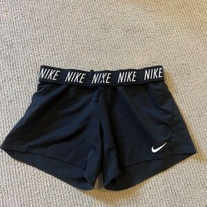Nike Women's Black Sports Shorts with Logo Band